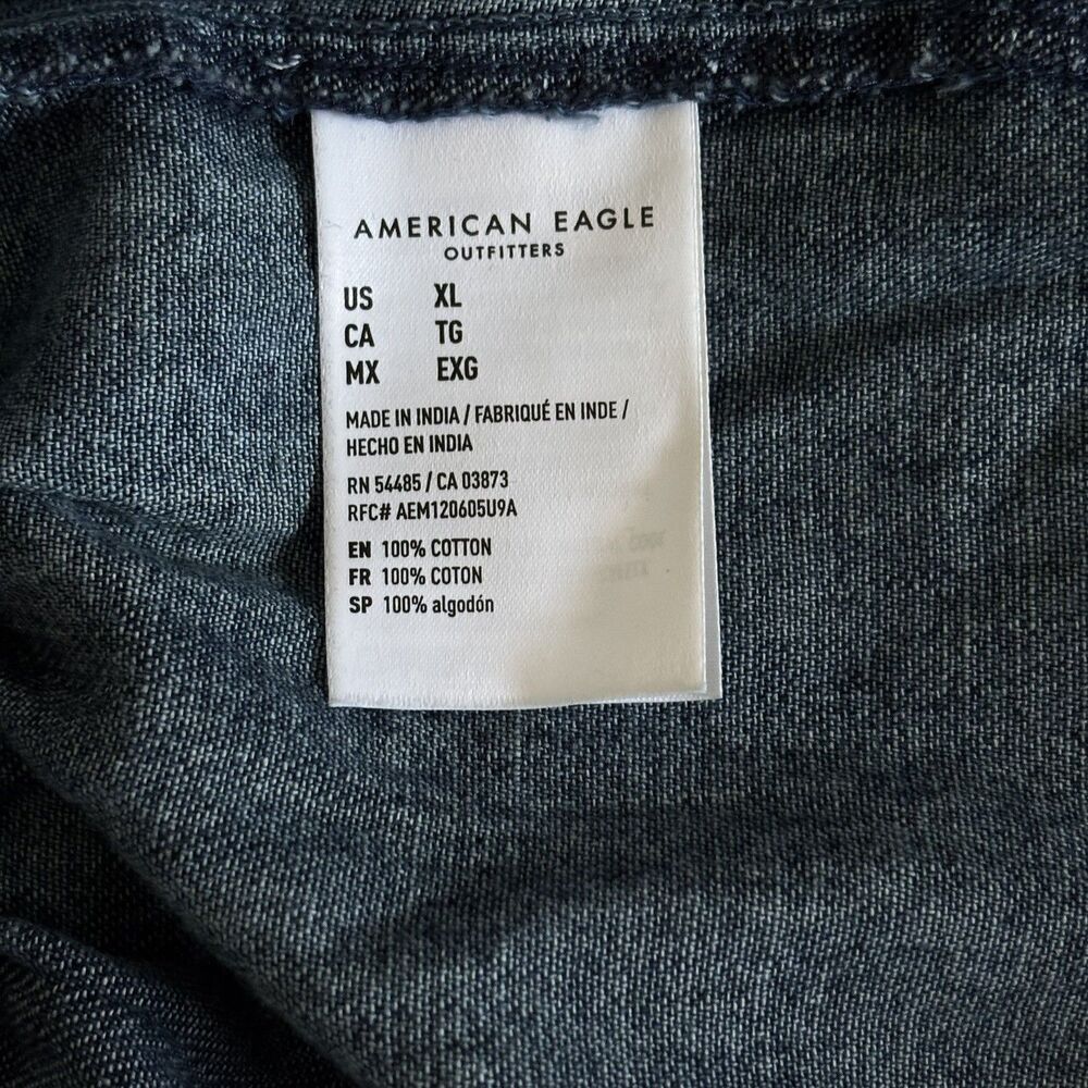 American Eagle High Waisted Chambray Maxi Skirt Denim Sm Blue - Picture 4 of 4